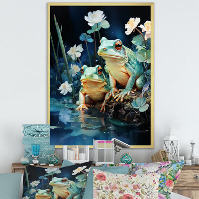 «Cute Frog Portrait At The Pond III», reproduction sur toile