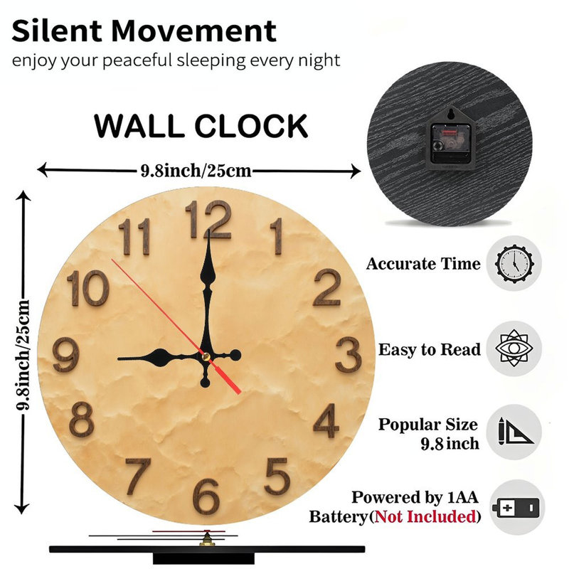 Horloge murale en bois