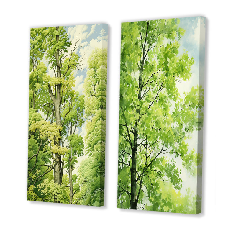 American Basswoods Breeze - Ensemble de 2 impressions sur toile de tilleul américain, H 28 po x l 25 po, Toile tendue