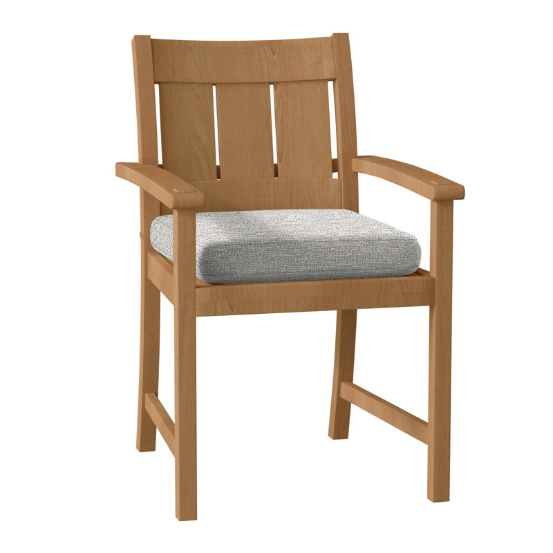 Chaise avec accoudoirs Croquet, Pas de soudure, Caramel tweed, Teck naturel