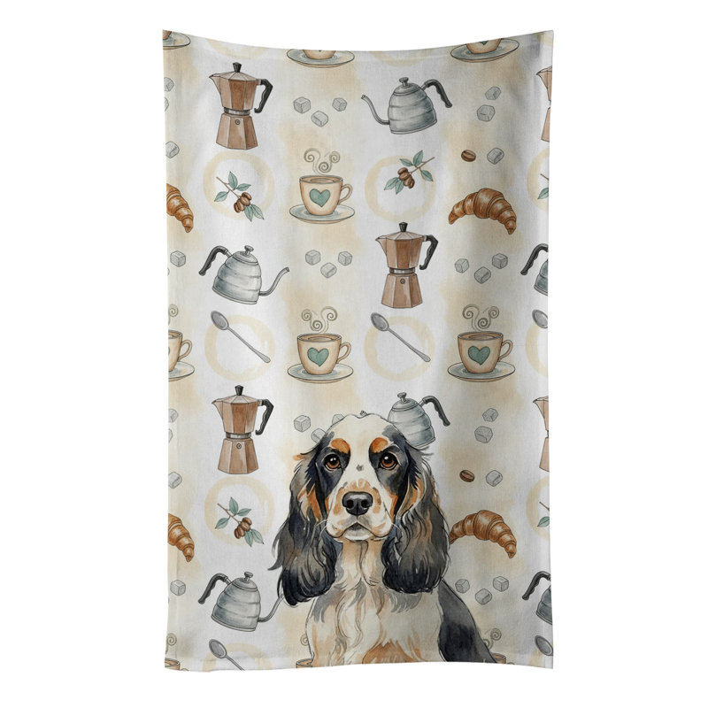 Parti Cocker Spaniel Coffee Bar Kitchen Towel, Parti Cocker Spaniel