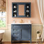 Meuble-lavabo moderne de 36 po avec rangement pour lavabo et miroir, forme rectangulaire bleue, portes à fermeture douce, idéal pour meuble-lavabo simple, couleur, armoire, tiroirs-1146280598