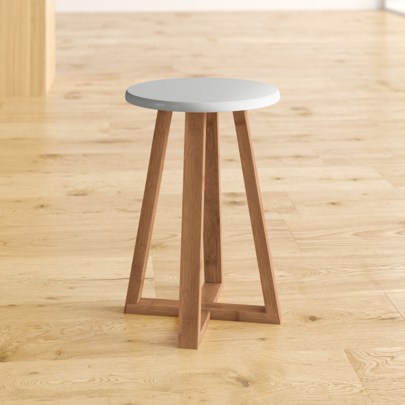 Adair Solid Wood Accent Stool, White