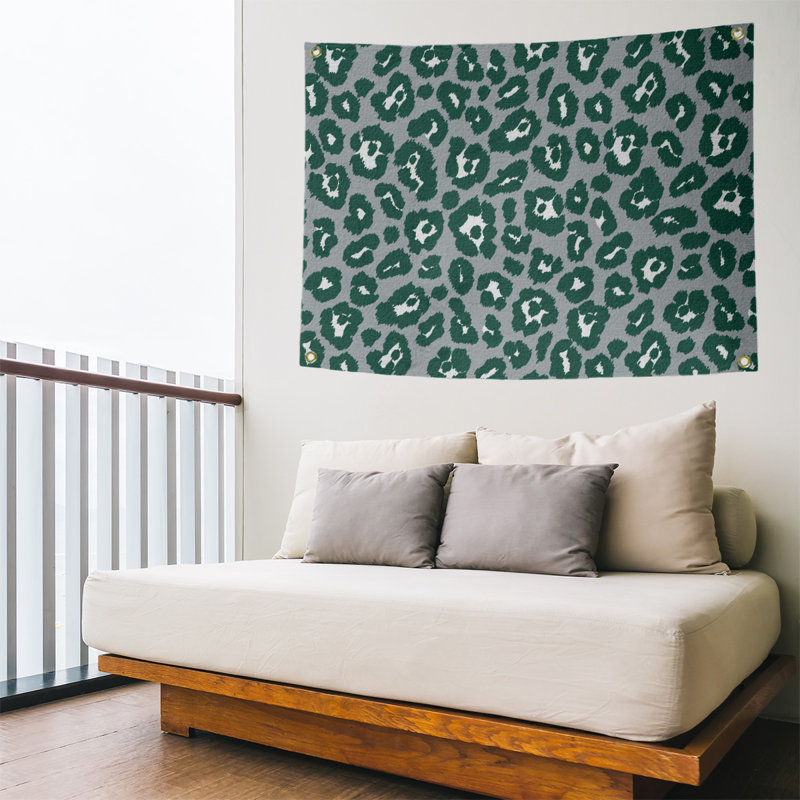 Tapisserie en polyester New York, Gris/vert, H 26 po x l 36 po