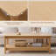 Table basse avec rangement en bois massif 47,2 po-529045749