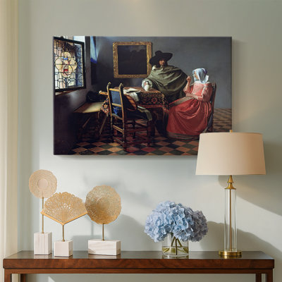 The Glass of Wine-Johannes Vermeer-Gallery Wrapped Canvas-c. 1660