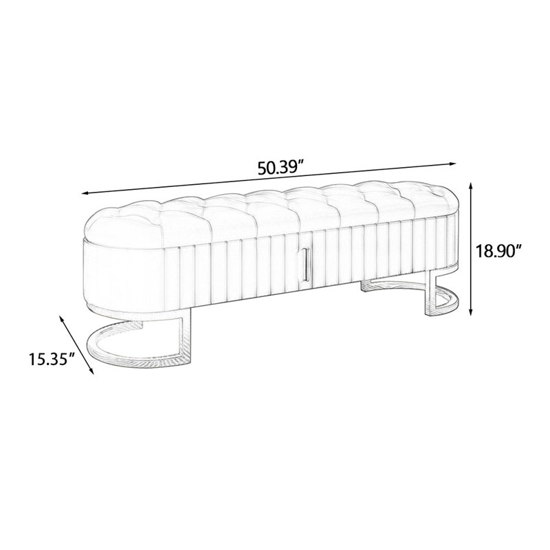 Banc avec revêtement, Beige