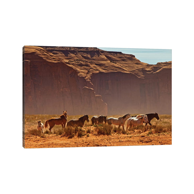 Wild Horses In Southern Utah by Susan Schmitz - Wrapped Canvas Gallery-Wrapped Canvas Giclée, 30.48 cm H x 45.72 cm W