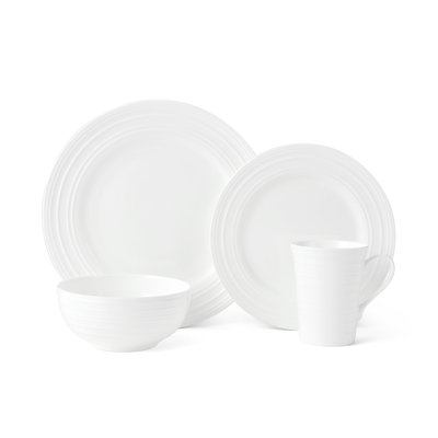 Service de vaisselle en porcelaine tendre 16 pièces Mikasa Ciara, service pour 4