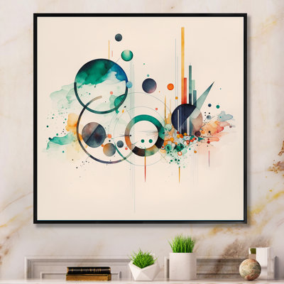 Art géométrique multicolore aquarelle II - peinture sur toile