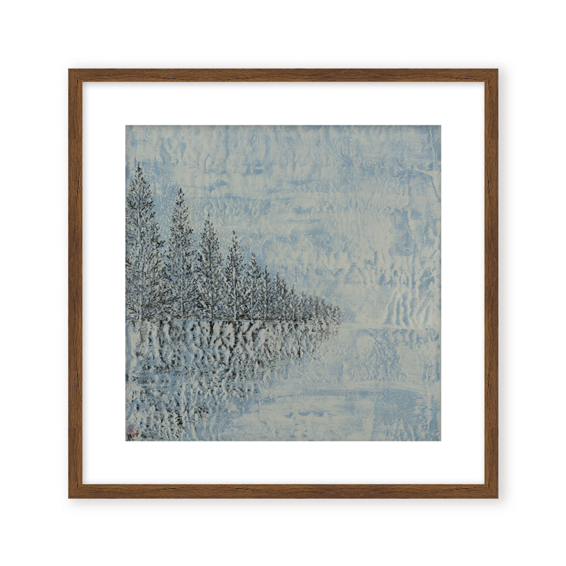 Nature Inspired "Frozen Serenity" Canvas Wall Art By , 12" H x 12" W, Framed Print, Black