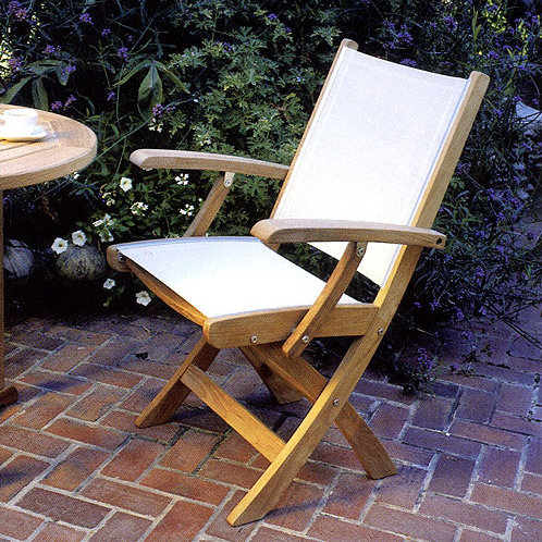 St. Tropez Outdoor Dining Armchair, Canvas Taupe Sunbrella® Canvas