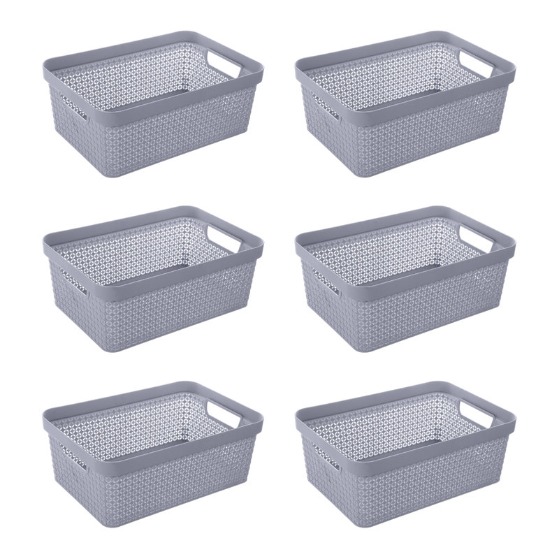 12L Mode Open Decorative Basket 6 Pack, 6" H x 10.6" W x 15" D