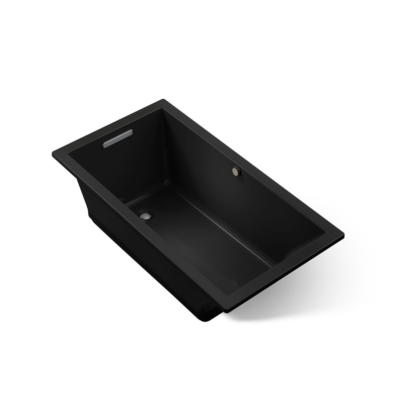 Underscore 60" X 32" Heated Bubblemassage Air Bath With Bask, Reversible Drain, Black