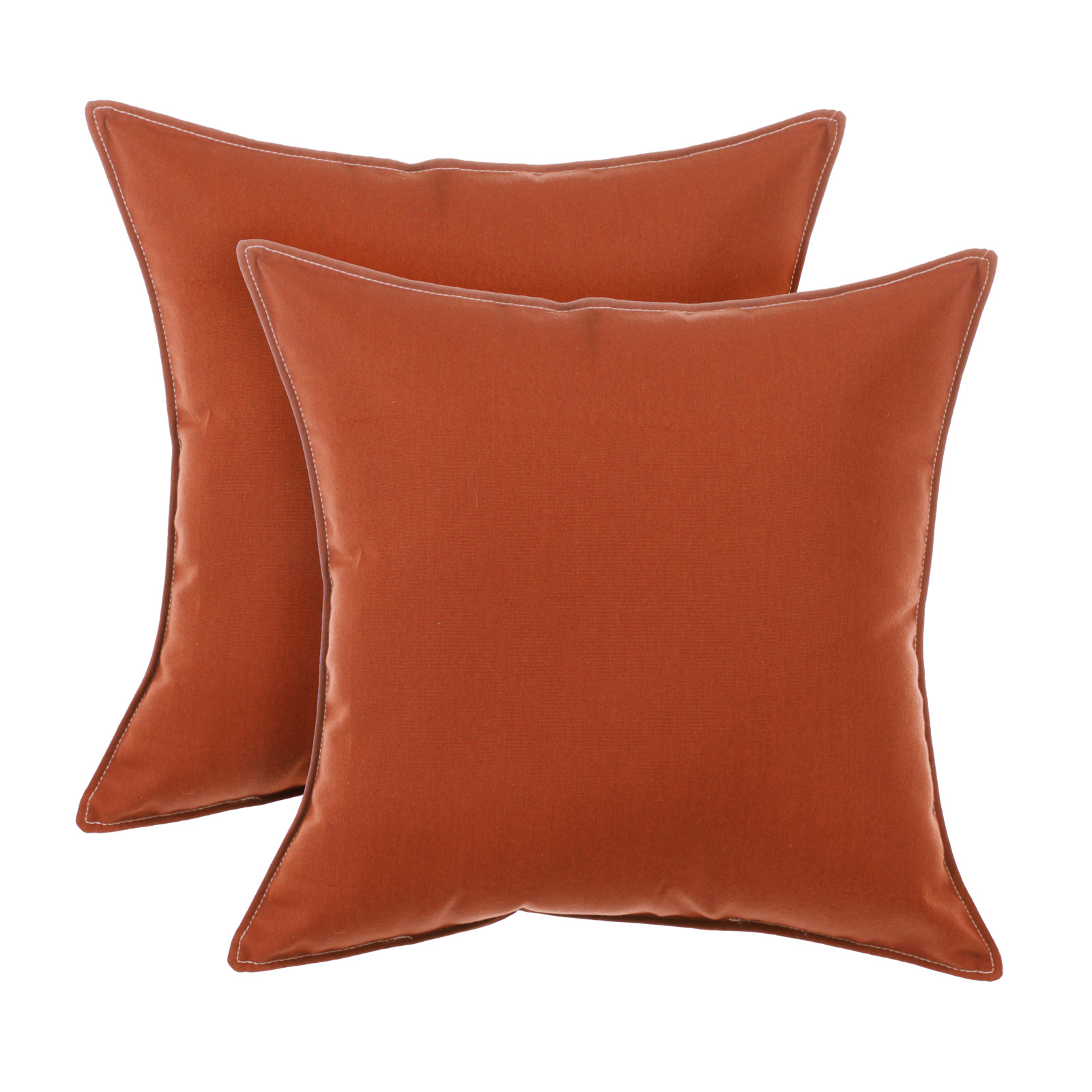 Everton Sunbrella Indoor/Outdoor Top Stitch 20 In Pillows, Rust