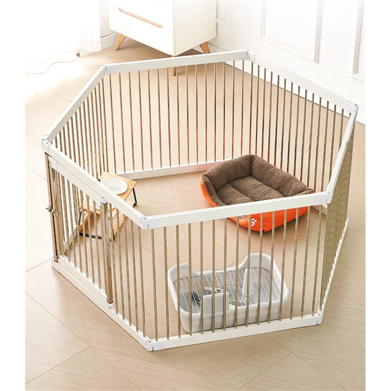 27.55'' H Panel Solid Wood Exercise Pen, 27.55" H x 24.4" W x 24.4" D