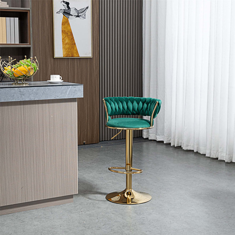 Tabouret pivotant à hauteur réglable Niambi, Émeraude