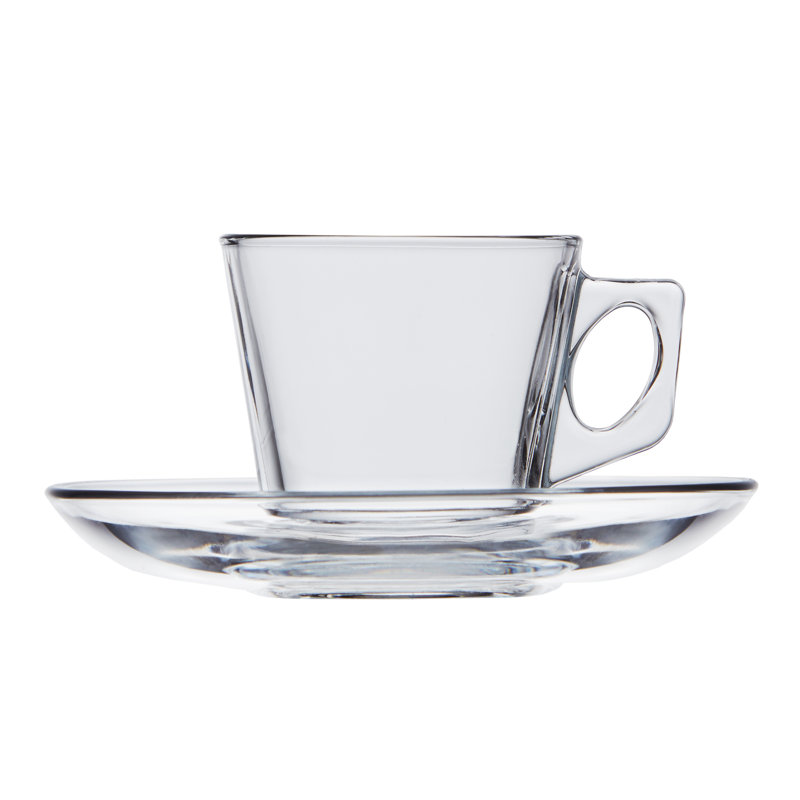 Ensemble de 6 verres à tasses et soucoupes à espresso 6 pièces Vela