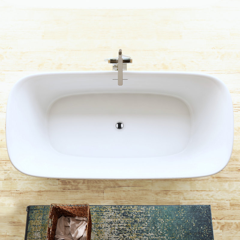 Orion 59'' White Acrylic Freestanding Soaking Bathtub