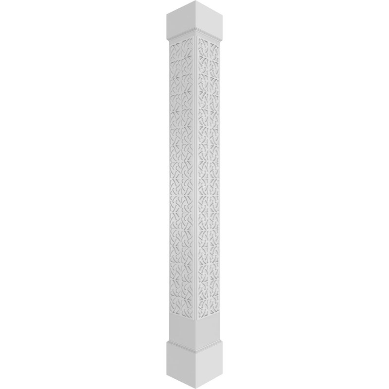 Colonne à motif cachemire carré classique non capitonné Craftsman avec base standard et base standard