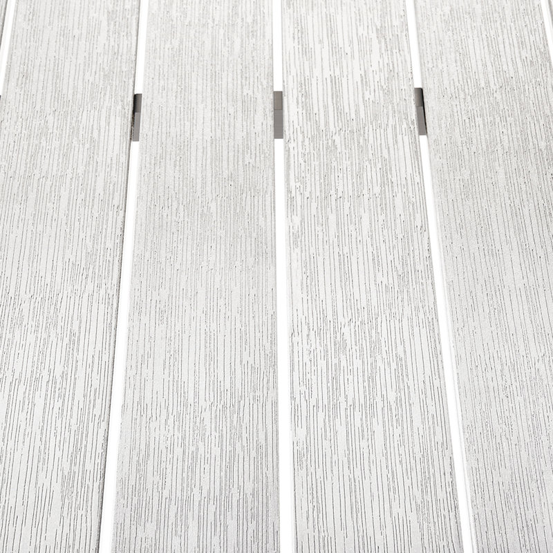 Hillegier Rectangular 180Cm L Table, White, Silver