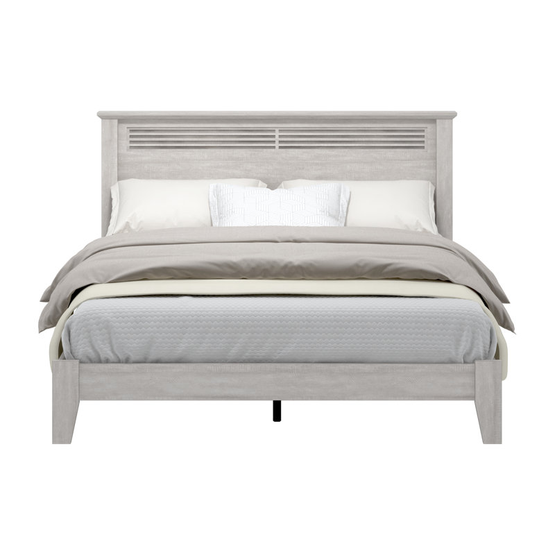 Grand lit plateforme Allyannah, Chêne gris cendré