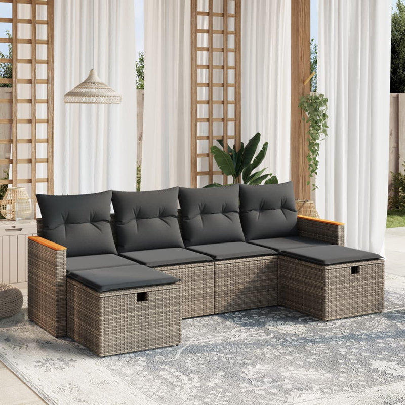 Grand canapé modulaire en rotin PE Vidaxl