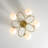5 - Light Mid-century Ellipse Opal Glass Semi Flush Mount
