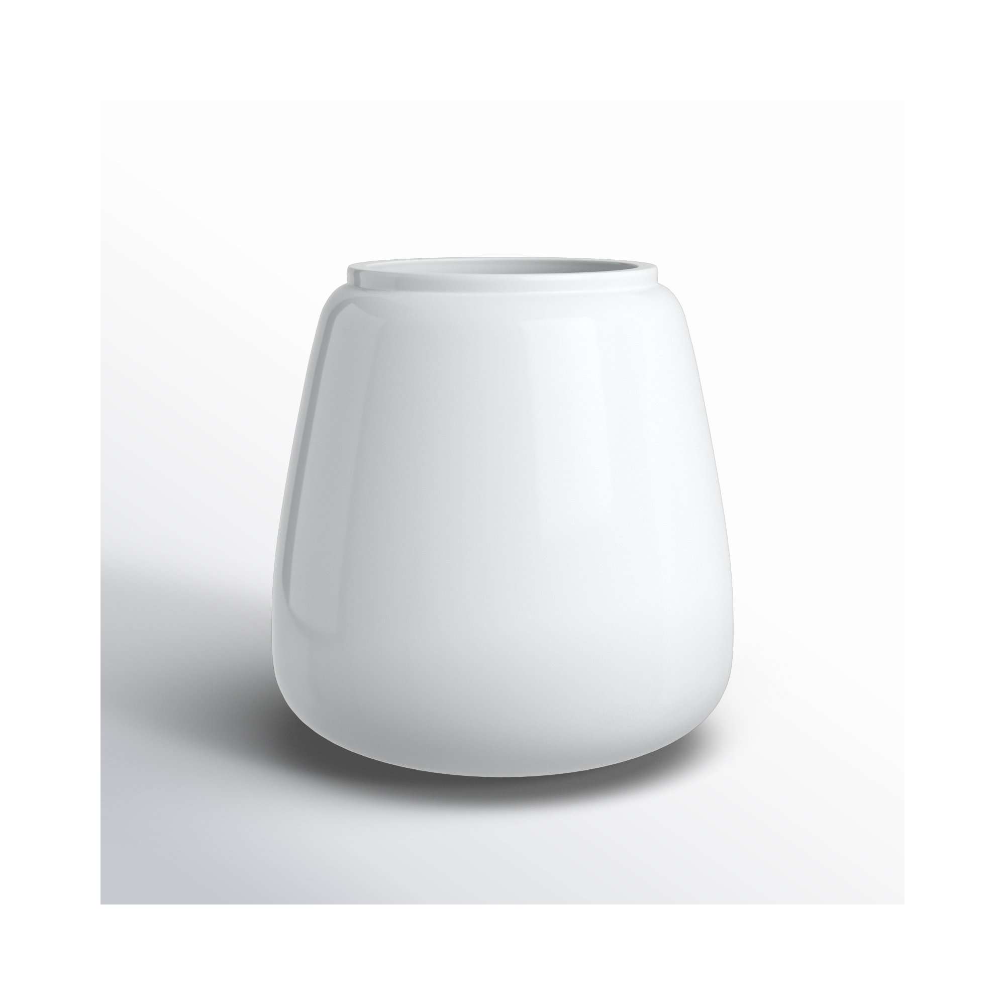 Mabe Iron Floor Vase, 20" H X 19.4" W X 19.4" D, White
