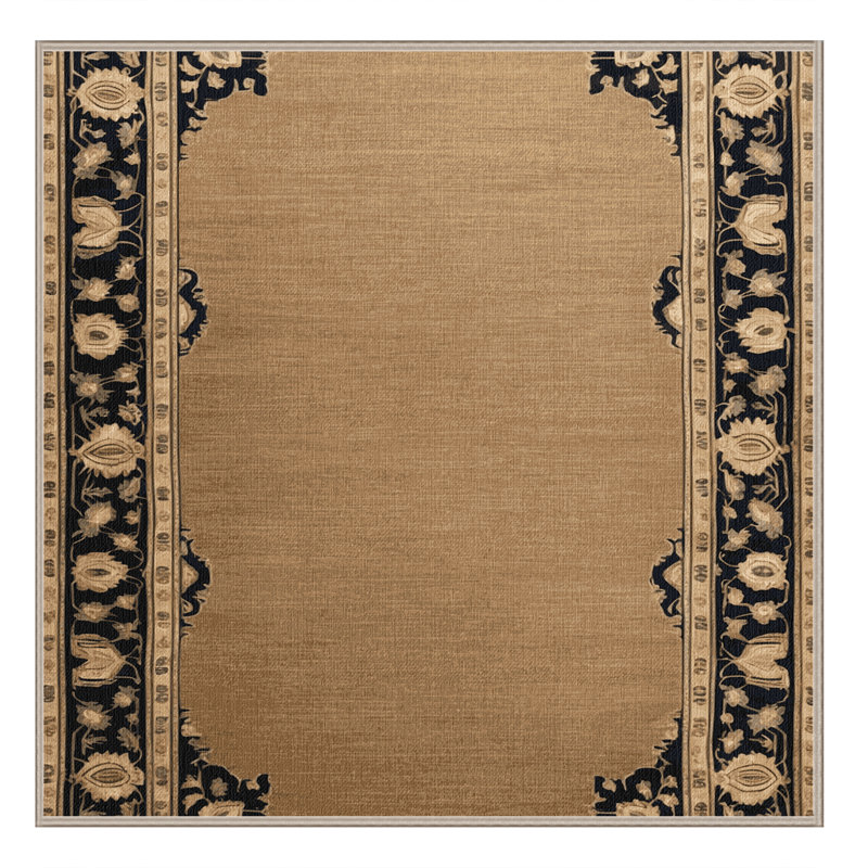 Tapis beige lavable à la machine, Carré 8 pi