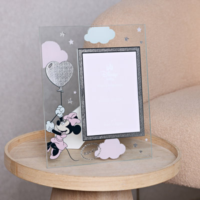 Disney 5" x 7"  Minnie Mouse Silver Plated Glass Frame