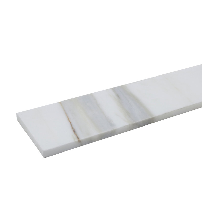 3" x 12" Marble Brick Joint Mosaic Wall & Floor Tile, Calacatta Oro