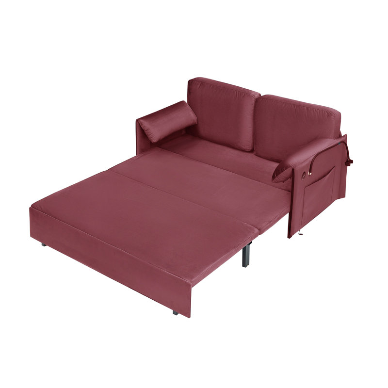 Canapé-lit pliant, Velours rouge