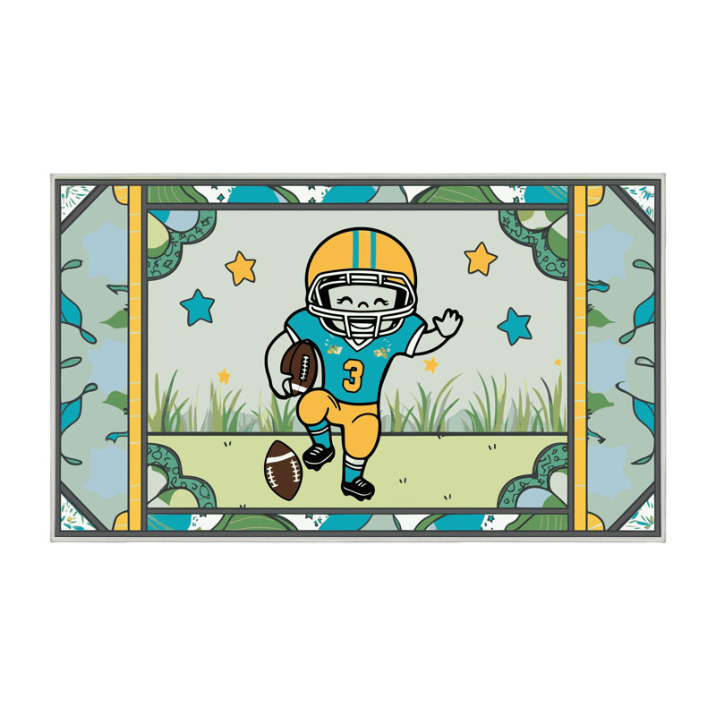 Tapis de football pour enfants Zoomie, Rectangle 6 pi x 9 pi