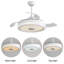 Ventilateur de plafond invisible moderne de 42 pouces, moteur à courant continu réversible à 3 pales ABS de 120 V avec lumière DEL de 32 W