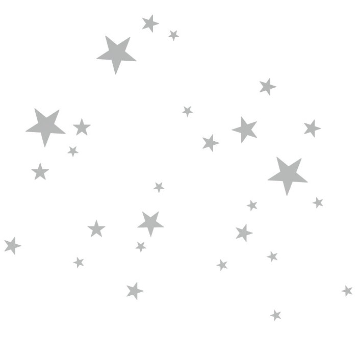 Adhésif décoratif étoiles, H 48 po x l 55 po x P 0,01 po, Argent