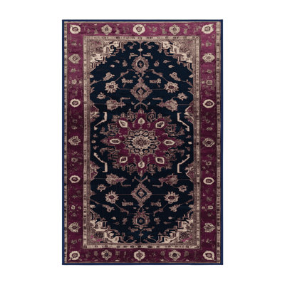 Machine Washable Overdyed Purple Area Rug