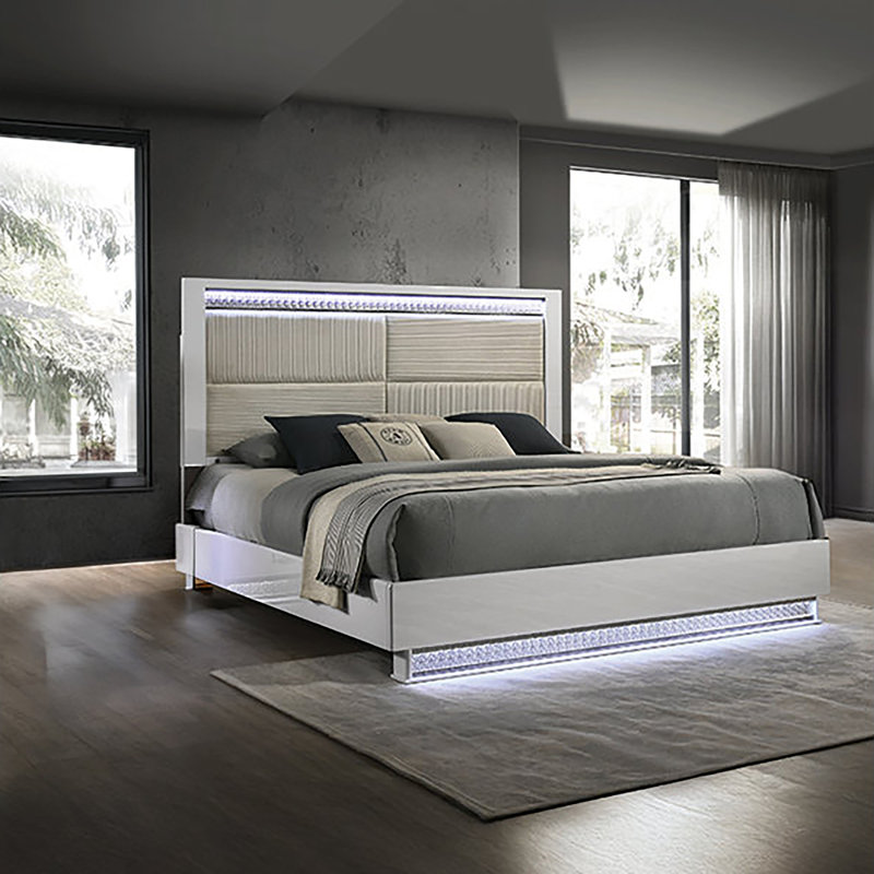 Lashell Upholstered Bed with LED Lighting, King