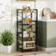 1 bibliothèque à 3 niveaux avec structure en métal et supports de rangement en bois pour le bureau, brun rustique et noir-653265331-653265332