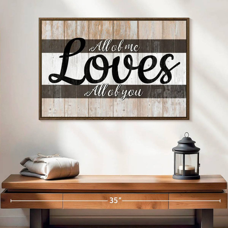 Plaque murale «All Of Me», 25 po x 17 po, Cadre flottant noyer