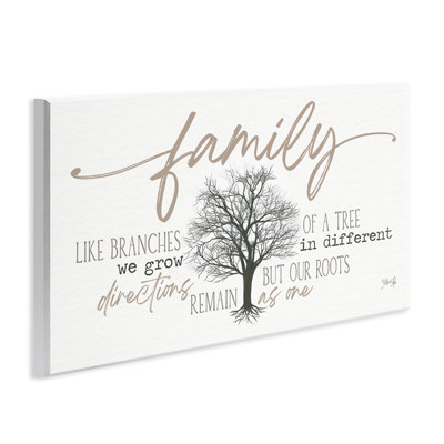 Family Like a Tree Sentiment Wall Plaque Art by Marla Rae