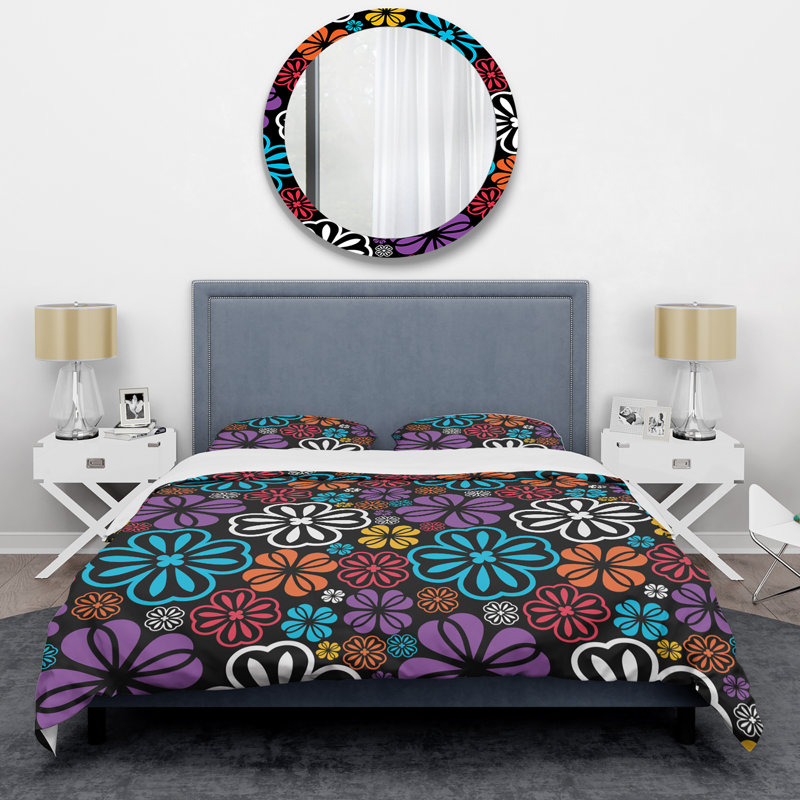 Multicolor Floral - Cabin & Lodge Duvet Cover Set, King Duvet Cover + 2 King Shams