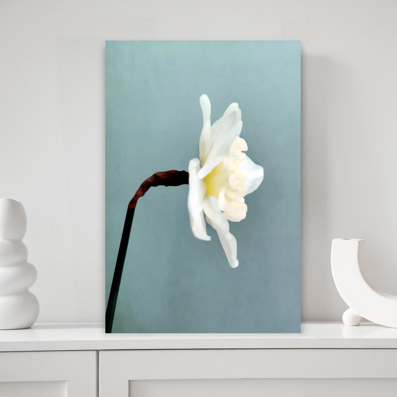 Art contemporain fleur élégante, H 12 po x l 8 po