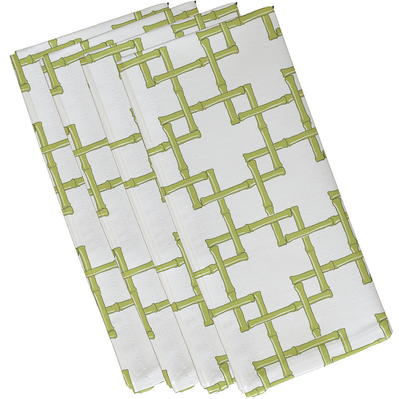 Connelly Polyester Geometric Square Napkin, Green, 18" W x 18" L