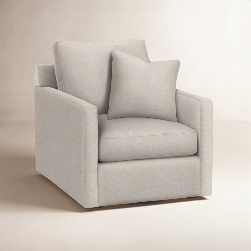 Bel-Air Cotton Upholstered Swivel Armchair, Mulberry Solid; 0812-13