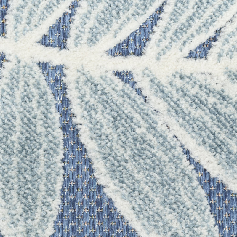 Lakesha 2'8" x 4' Blue Modern Rug, Rectangle 2'8" x 4'