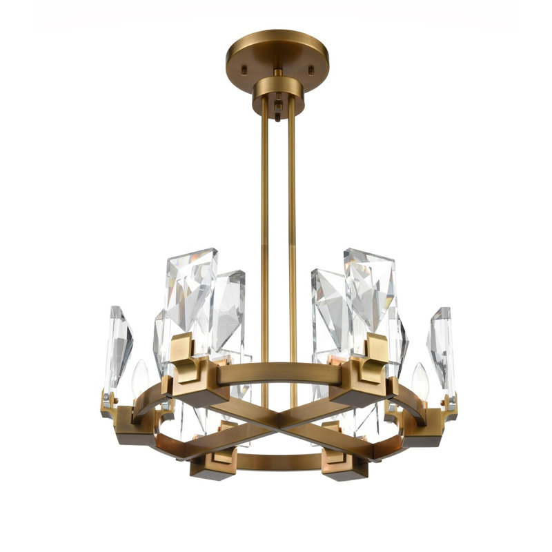 Lustre en roue de chariot à 6 lumières Koskoff