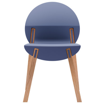 Indoor Dining And Living Room 4 - Pack Grey Blue Chairs, Red Oak Legs With Hand Crafted Details, Industrial Grade Polypropylene Seat That Is Waterproof Scratch Proof, Commercial Strength Support,