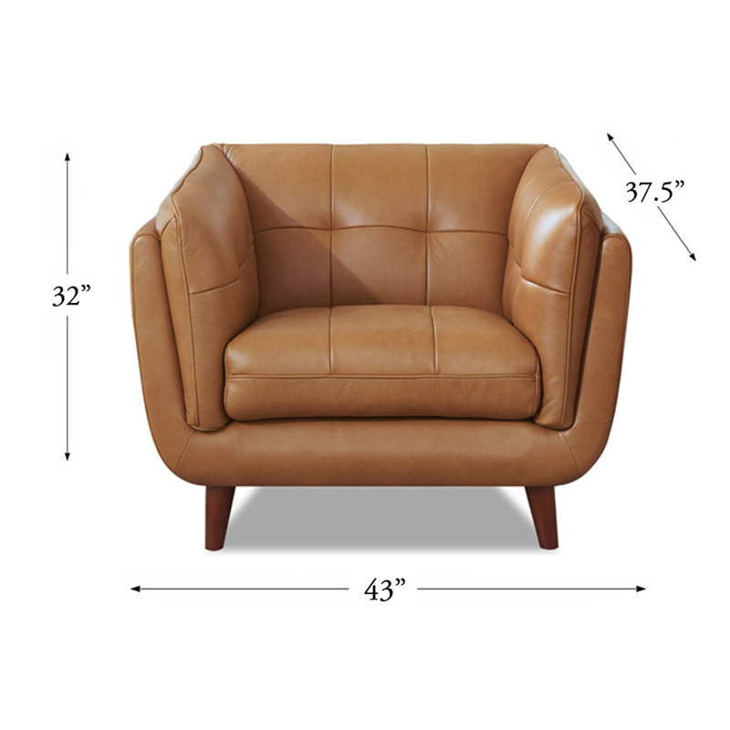 Chaise en cuir Rhyannon, Cuir véritable brun clair Solana