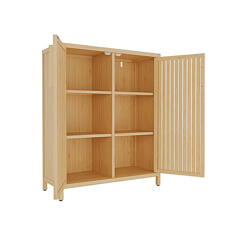 Bamboo Bathroom Storage Cabinet Made from 100% Bamboo with Adjustable Shelves